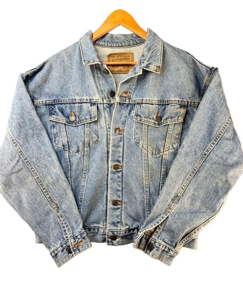 Levi Strauss & Co. Denim Jacket Size Xlarge Def Leppard Back Patch Blue